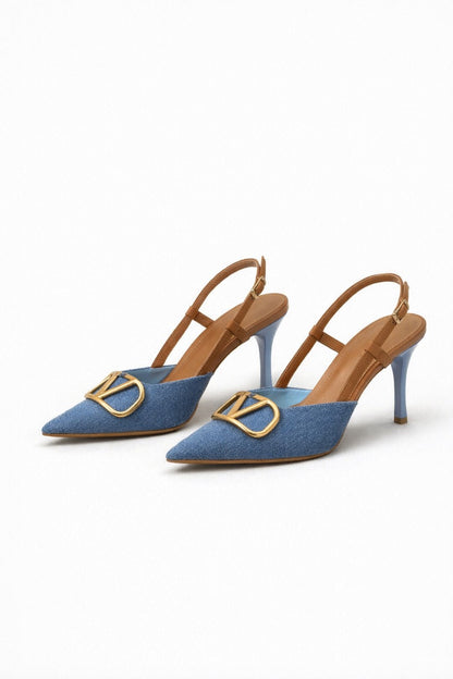 Viviane Denim Heels