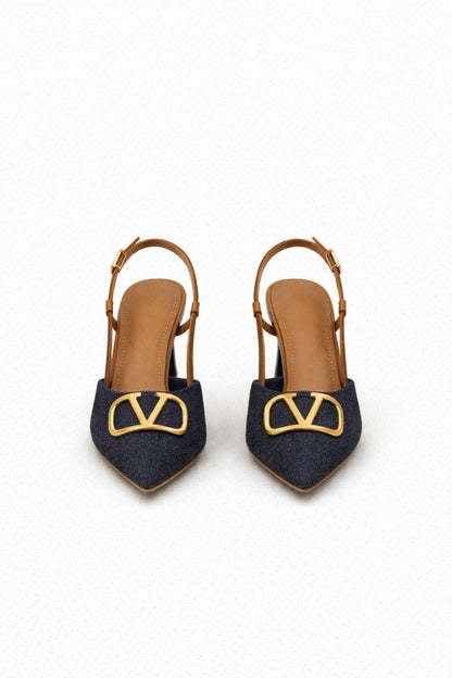 Viviane Denim Heels